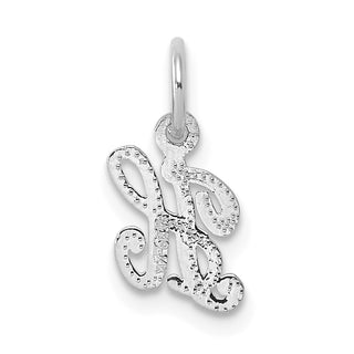 14k White Gold Casted Initial H Charm