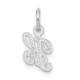 14k White Gold Casted Initial H Charm