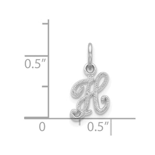 14k White Gold Casted Initial H Charm