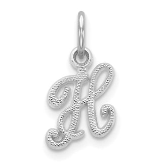 14k White Gold Casted Initial H Charm
