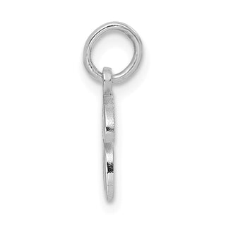 14K White Gold Casted Script Letter I Initial Charm