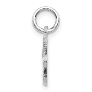 14k White Gold Casted Initial J Charm