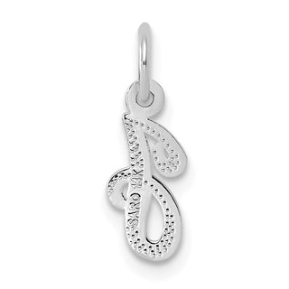 14k White Gold Casted Initial J Charm