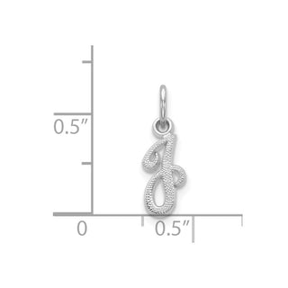 14k White Gold Casted Initial J Charm