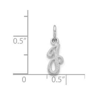 14k White Gold Casted Initial J Charm