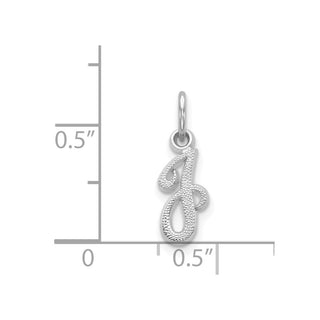 14k White Gold Casted Initial J Charm
