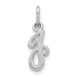 14k White Gold Casted Initial J Charm