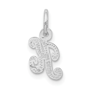 14k White Gold Casted Initial K Charm