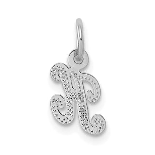14k White Gold Casted Initial K Charm