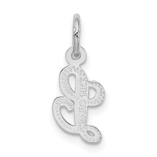 14k White Gold Casted Initial L Charm