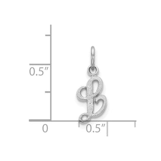 14k White Gold Casted Initial L Charm