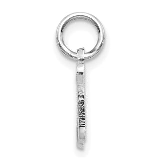14k White Gold Casted Initial N Charm