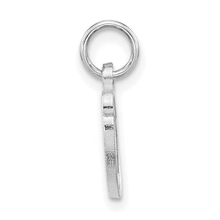 14K White Gold Casted Script Letter O Initial Charm
