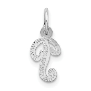 14k White Gold Casted Initial P Charm