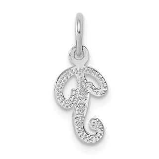 14k White Gold Casted Initial P Charm