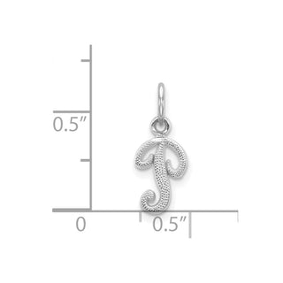 14k White Gold Casted Initial P Charm