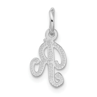 14k White Gold Casted Initial R Charm