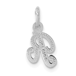 14k White Gold Casted Initial R Charm
