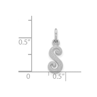 14k White Gold Casted Initial S Charm