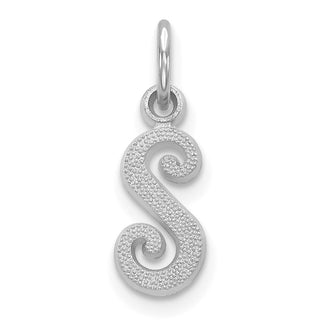 14k White Gold Casted Initial S Charm
