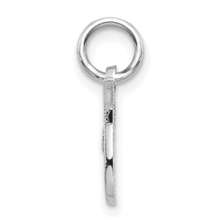 14k White Gold Casted Initial T Charm