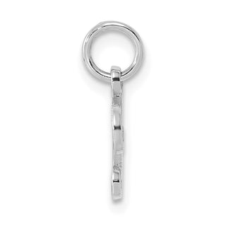 14k White Gold Casted Initial T Charm