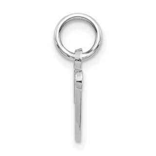 14k White Gold Casted Initial V Charm