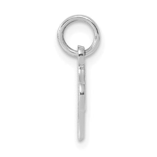 14k White Gold Casted Initial V Charm