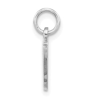 14K White Gold Casted Script Letter W Initial Charm