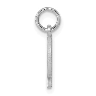 14K White Gold Casted Script Letter W Initial Charm