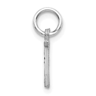 14K White Gold Diamond-cut Initial A Charm