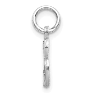 14K White Gold Diamond-cut Initial B Charm