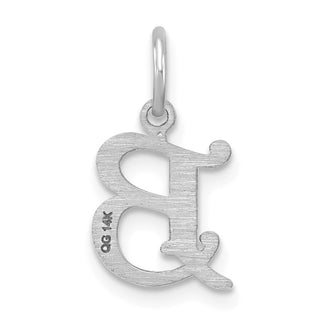 14K White Gold Diamond-cut Initial B Charm