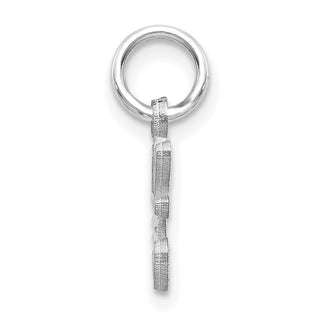 14K White Gold Diamond-cut Initial C Charm
