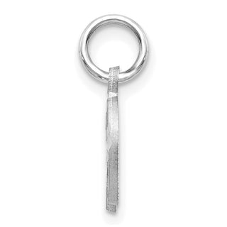 14K White Gold Diamond-cut Initial D Charm