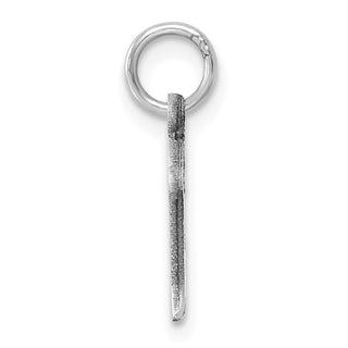 14K White Gold Diamond-cut Initial D Charm