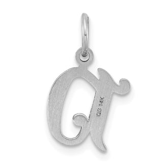 14K White Gold Diamond-cut Initial D Charm