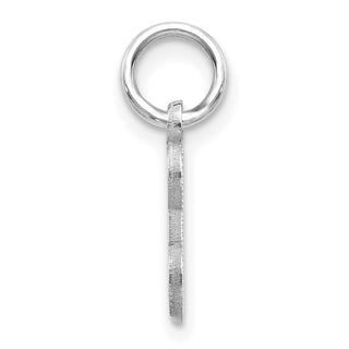 14K White Gold Diamond-cut Initial E Charm
