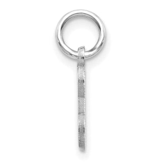 14K White Gold Diamond-cut Initial E Charm