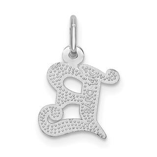 14K White Gold Diamond-cut Initial E Charm