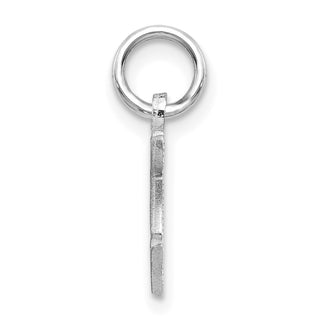 14K White Gold Diamond-cut Initial F Charm