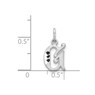 14K White Gold Diamond-cut Initial G Charm