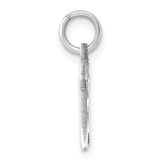 14K White Gold Diamond-cut Initial H Charm