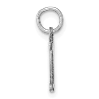 14K White Gold Diamond-cut Initial I Charm