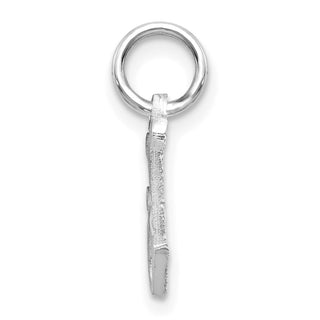 14K White Gold Diamond-cut Initial J Charm