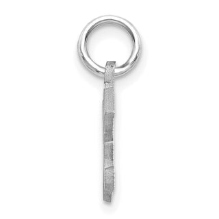 14K White Gold Diamond-cut Initial K Charm