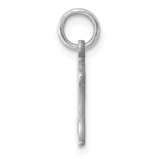 14K White Gold Diamond-cut Initial K Charm