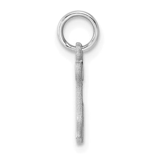 14K White Gold Diamond-cut Initial L Charm
