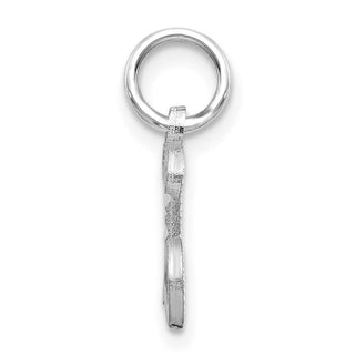 14K White Gold Diamond-cut Initial L Charm