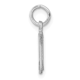 14K White Gold Diamond-cut Initial M Charm